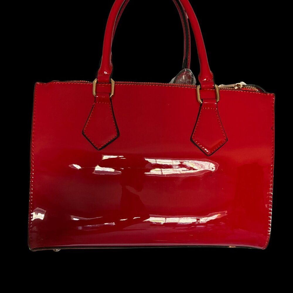 Handbag Republic Cherry Red Vegan Patent Leather Bag - Picture 4 of 6